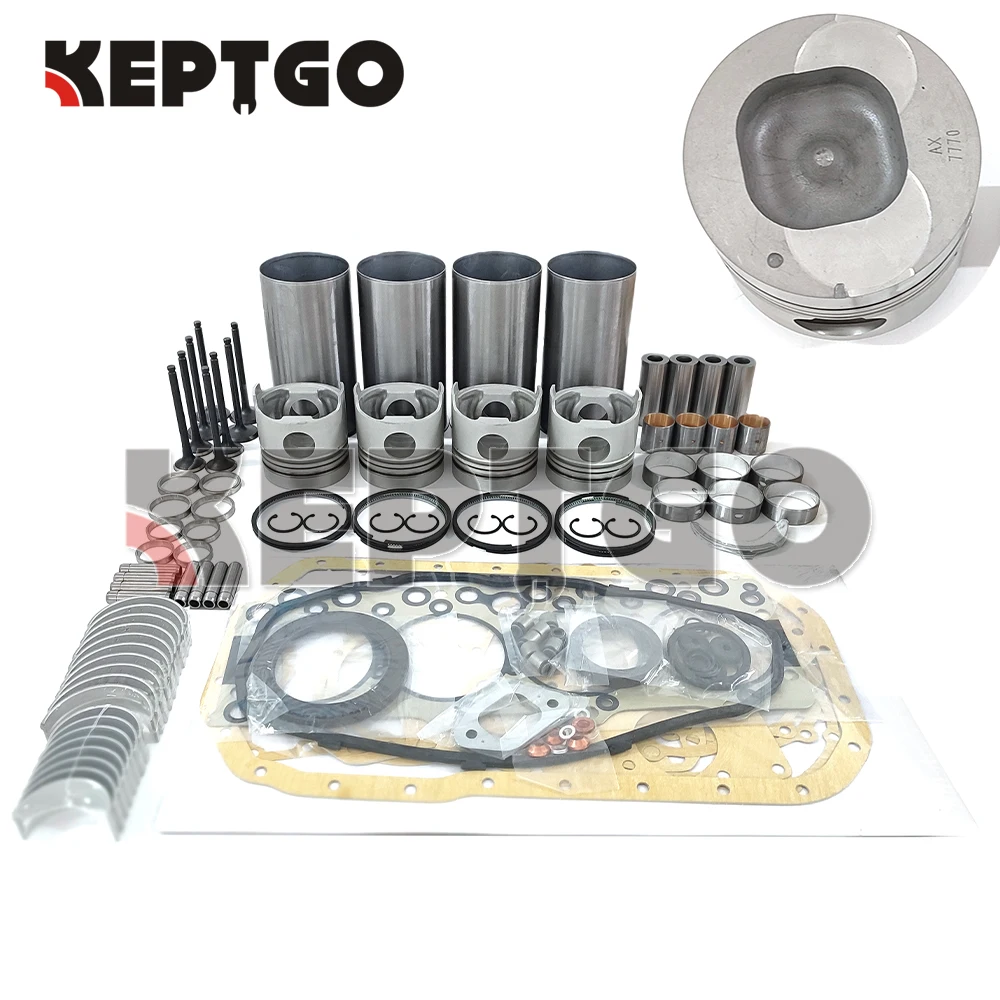 4BD1 Overhaul Rebuild Kit for Isuzu 4BD1T 3.9L Hitachi Excavator ISUZU NPR NQR Liner Bearing Gasket Repair (Piston height 104MM)