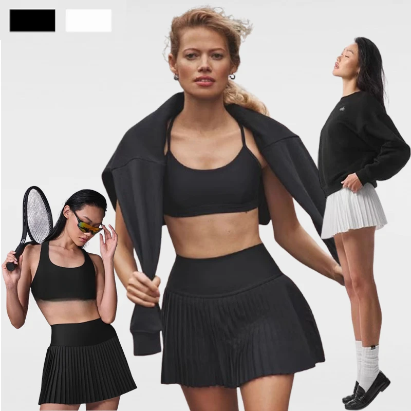 

Casual Breathable Pleated Sports Skirt Women's False Two Piece Quick Dry Anti-Shine High Waist Fitness Short Skirt