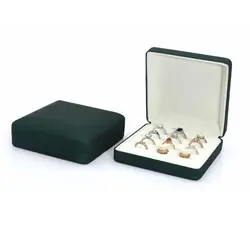 Portable Jewelry Organizer Luxury Ring Organizer Stylish Faux Leather Jewelry Storage Box with Velvet Lining Capacity for Rings