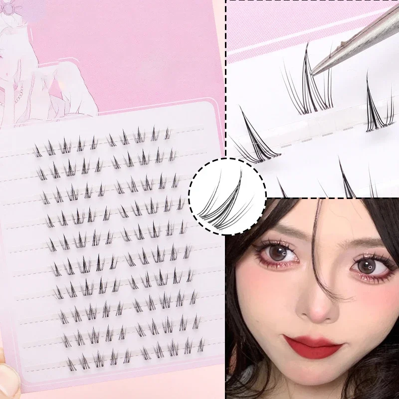 Faux-cils auto-adhésifs volumineux, pas besoin de colle, queue de poisson moelleuse, tournesol, Extension de cils épais et bouclés, yeux Anime à faire soi-même