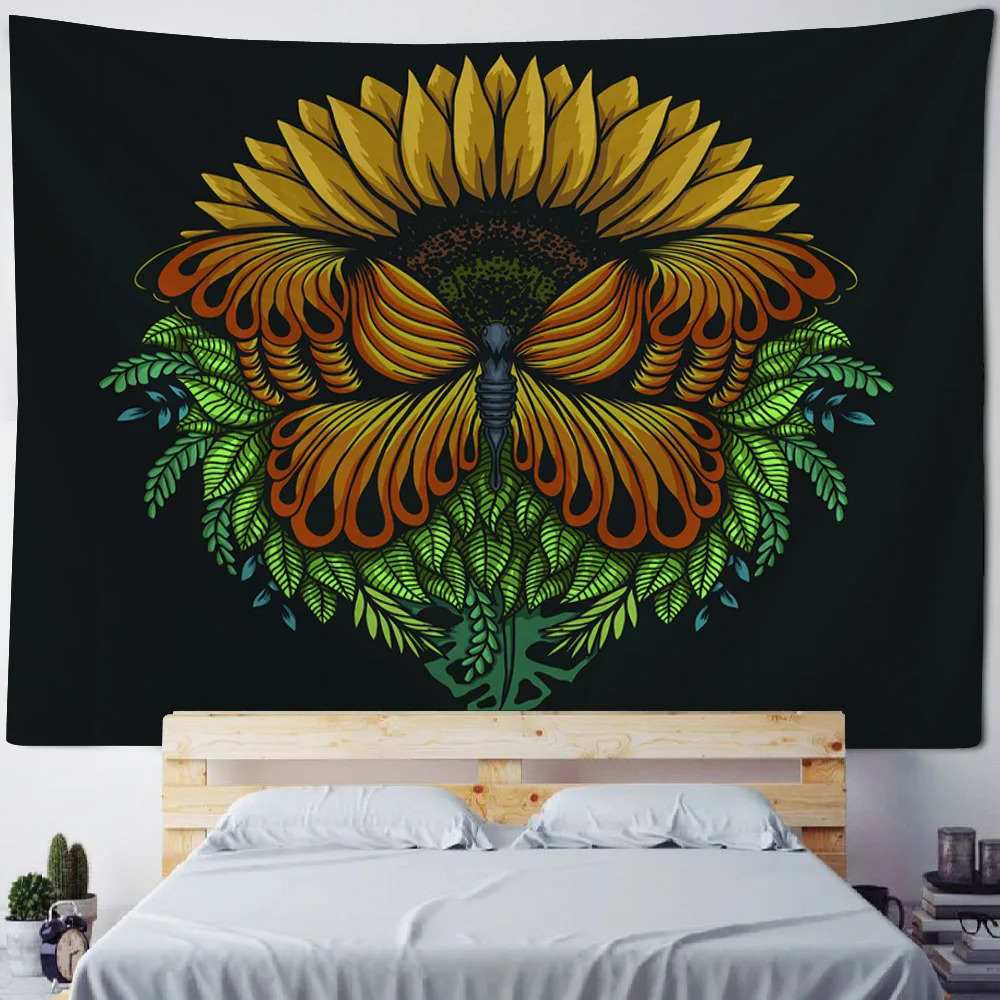 Hippies, moths, tapestries, vintage flowers, plants, wall coverings, home decor, bohemian style bed sheets, wall coverings