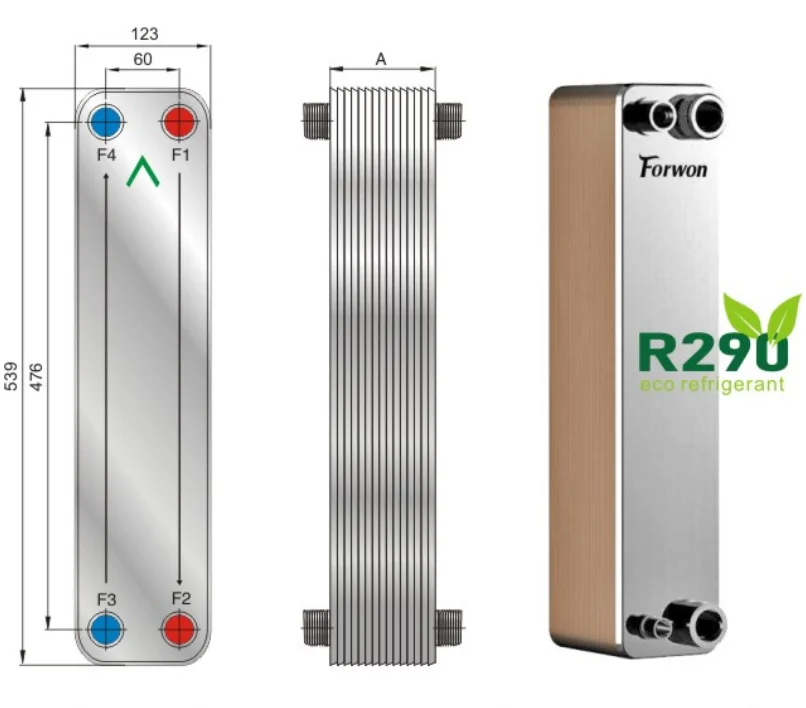 Brazed Plate Heat Exchanger for R290 Heat Pump HVAC Chiller Oil Cooler Boiler Heat Recovery air Dryer CE UL 18 Month Warranty