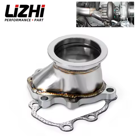LIZHI - Stainless Steel Adapter for T25 T28 GT25 GT28 2.5" 63mm V- band Clamp Flange Turbo Down Pipe Adapter LZ4833