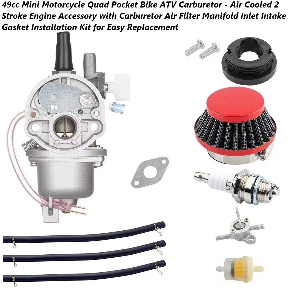 

2 Stroke Carb Carburetor with Pod Air Filter Manifold Inlet Pipe for 43cc 47cc 49cc Air Cooled Mini ATV Quad Dirt Pocket Bike