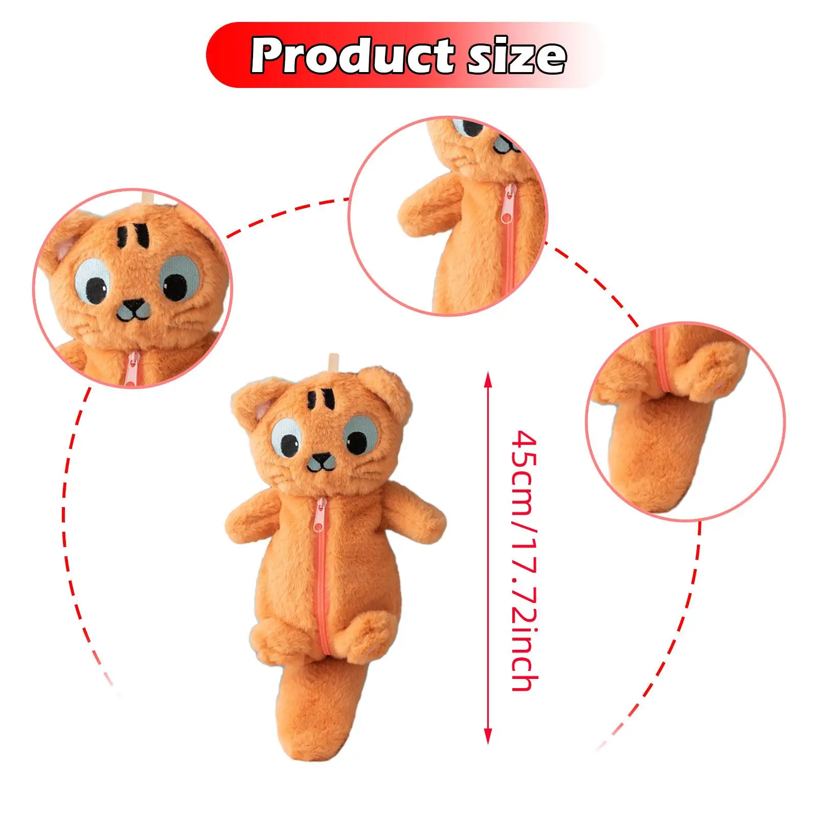 حقيبة أقلام رصاص على شكل حيوان من القطيفة، حقيبة مستحضرات تجميل مبتكرة متعددة الأغراض #6