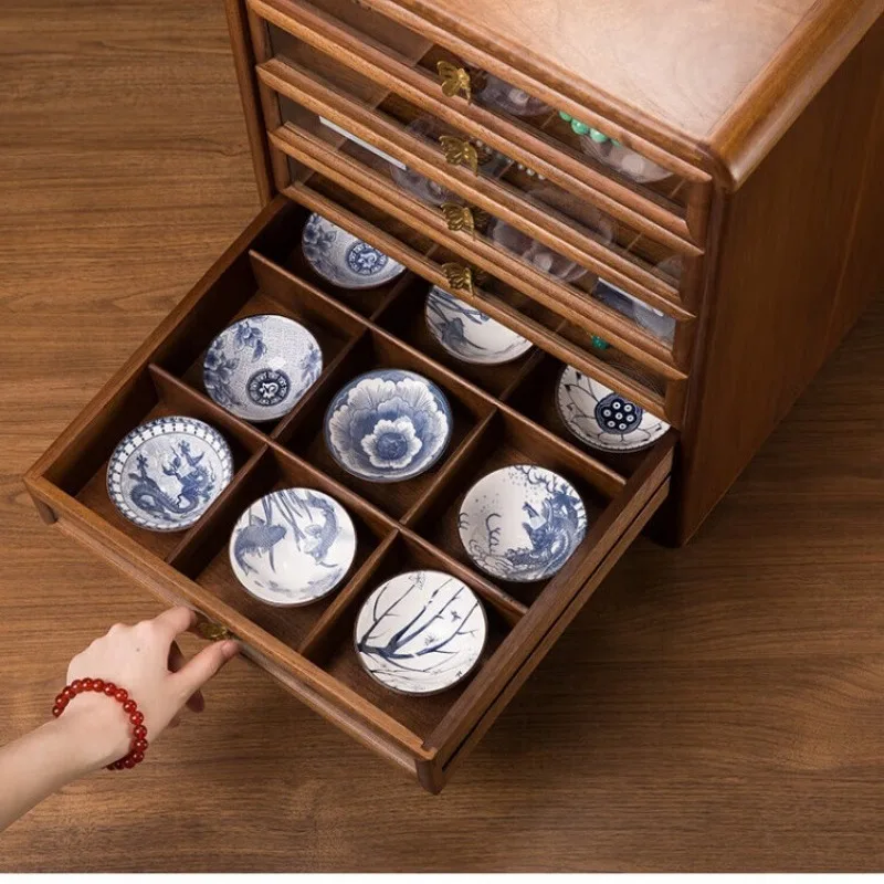 

Black walnut solid wood tea set, locker, play bracelet, antique desktop storage box, jewelry box.