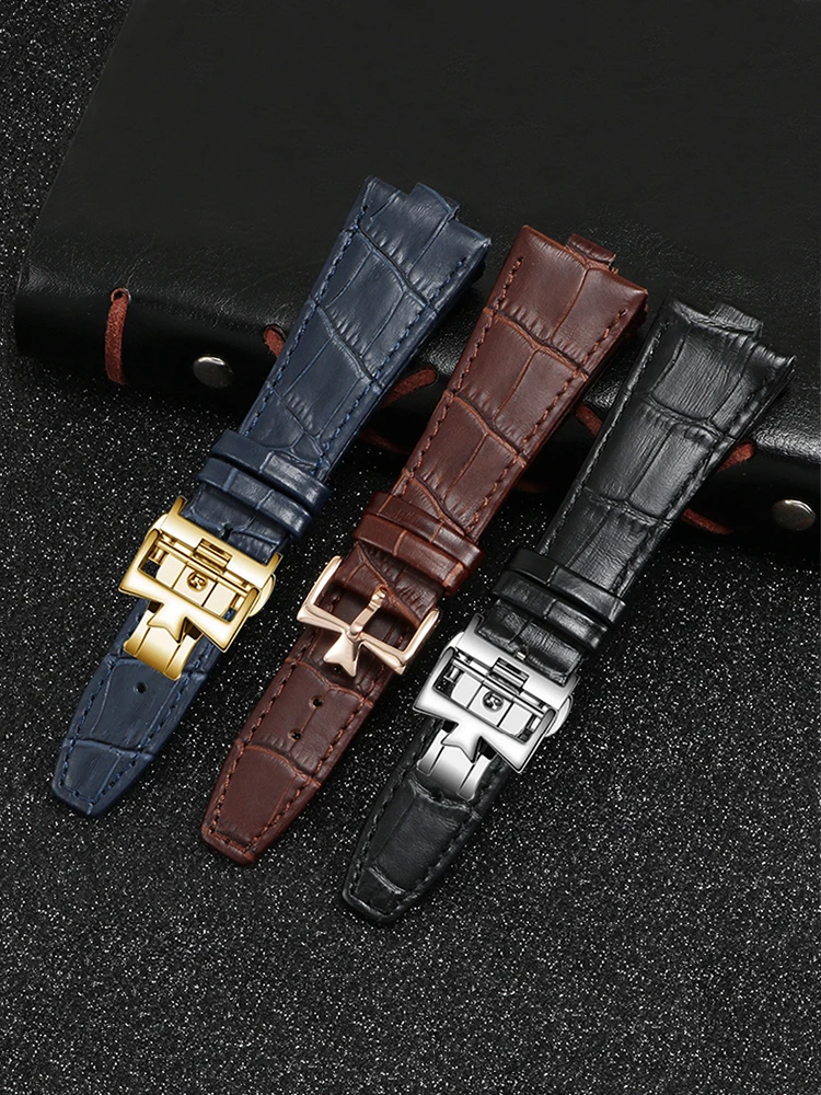 Cowhide Is Suitable For 4500v 5500v Series Convex Quick Release VC Leather Watch With 24*7mm.