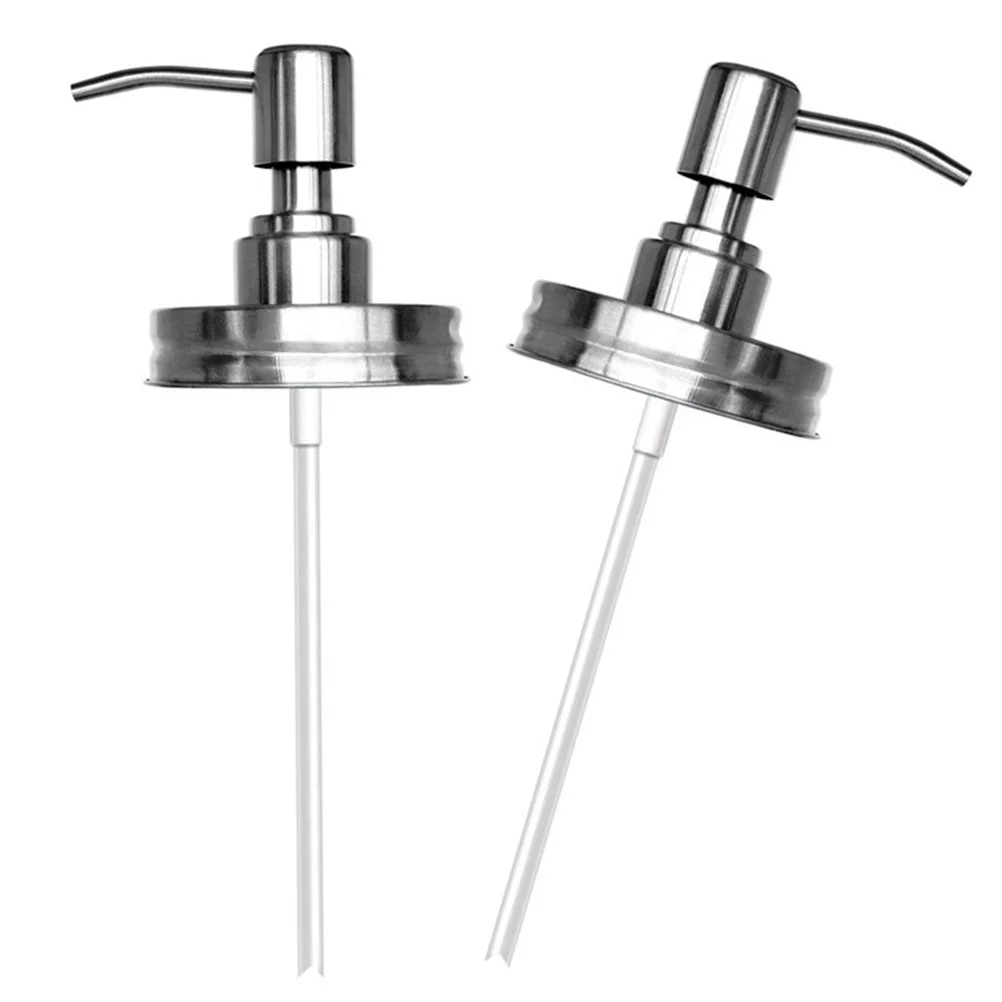 

2Pcs StainlessSteel Dispenser Pump Dispenser Lids HandSoap Shampoo Lotion Pump Bottles KitchenBathroom Accessories