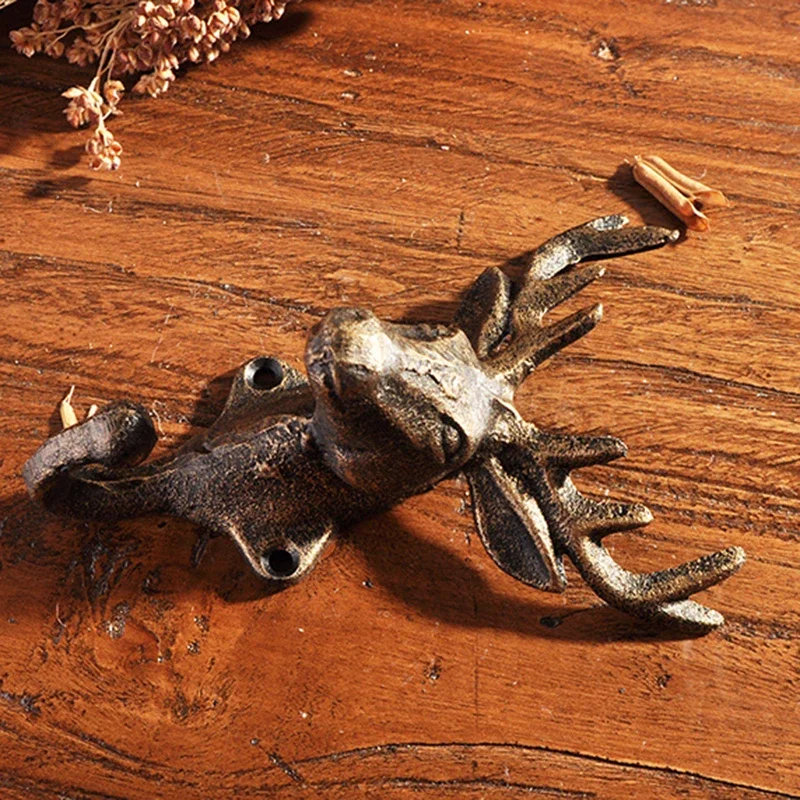 

Iron Hook Wall Door Retro Deer Key Head Antlers for Hanging Clothes Hat Scarf Deer Horns Hanger Home Rack wall Decoration hot