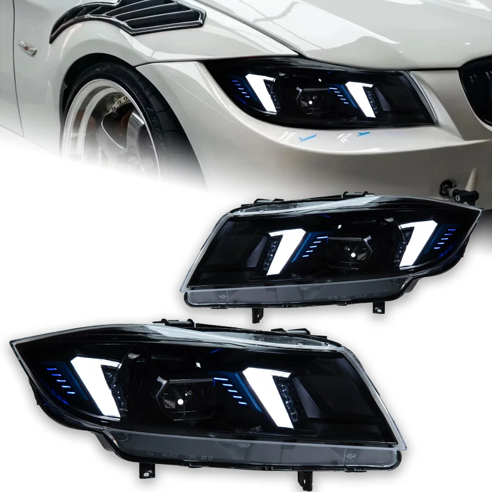 AKD Car Styling Head Lamp for BMW E90 Headlights 2005-2012 3 Series LED Headlight LED DRL Projector Len Dynamic Auto Accessories