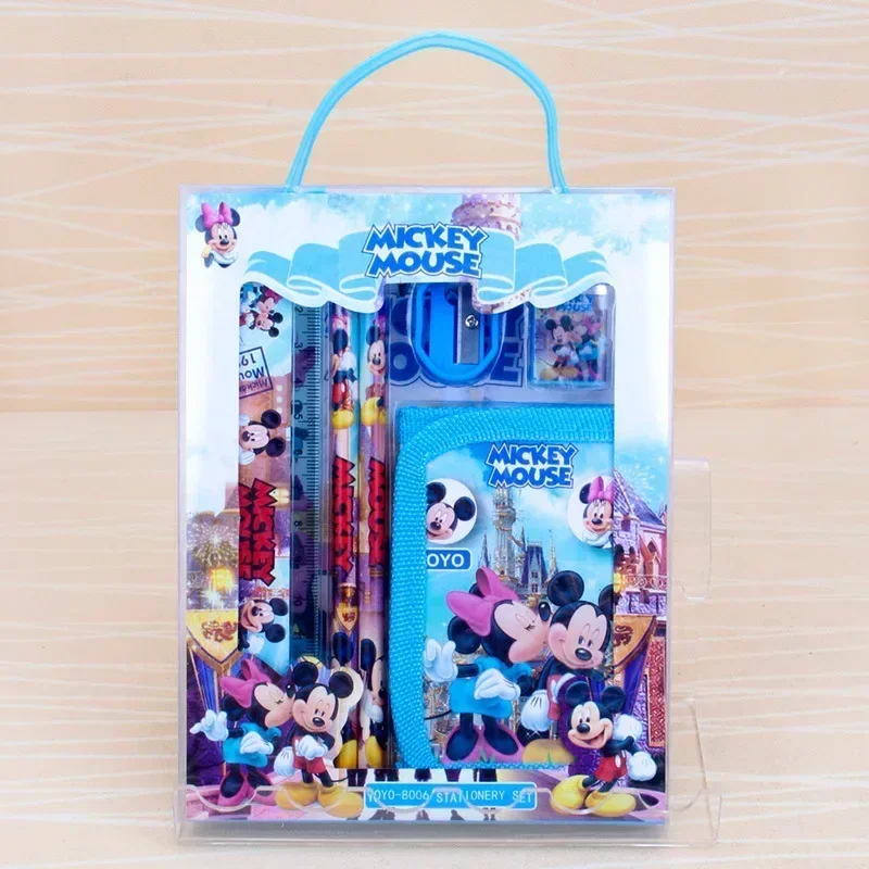 Disney Cartoon Stationery Set Frozen Elsa Mickey Minnie Mouse Spiderman Anime Figures Children\'s Cute School Stationery Supplies