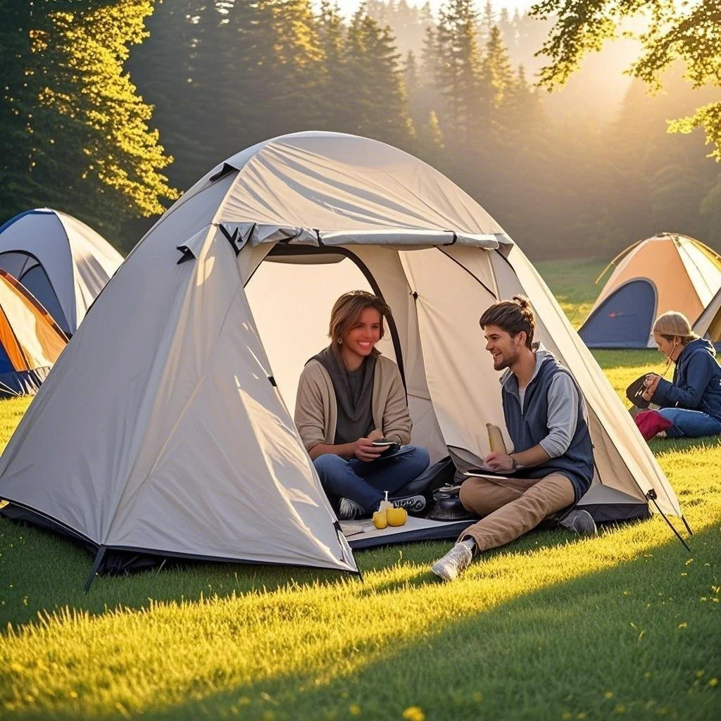 

Романтическая палатка для кемпинга, уютная купольная палатка на 2 человека для пар, защита от ультрафиолета, водонепроницаемая, простая установка с сетчатым окном, легкая портативная