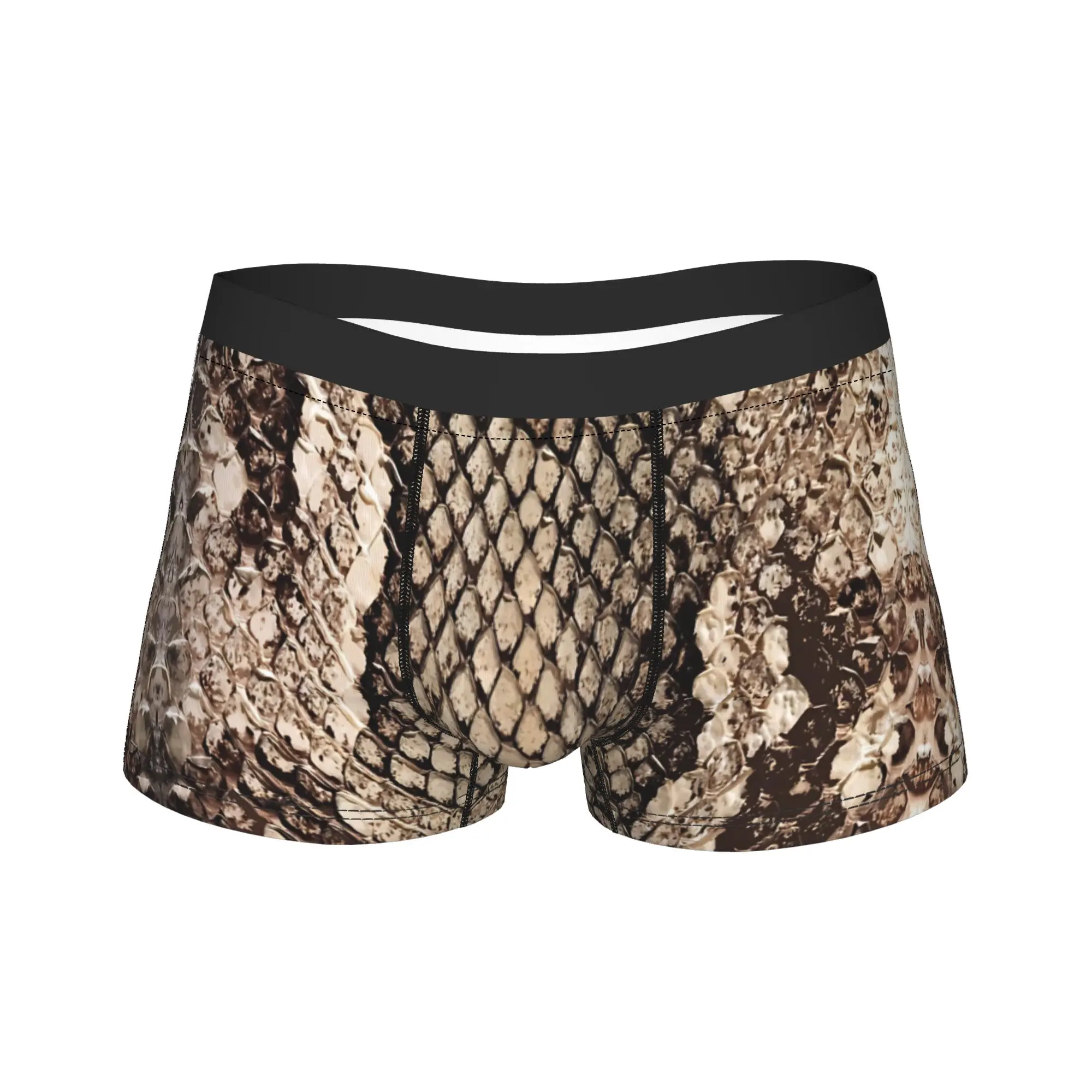 Snakeskin Print  Snake Reptile Animal Rattlesnake  Underwear  Men's Boxer Brief Boxer Shorts Trenky Print Plus Size Panties