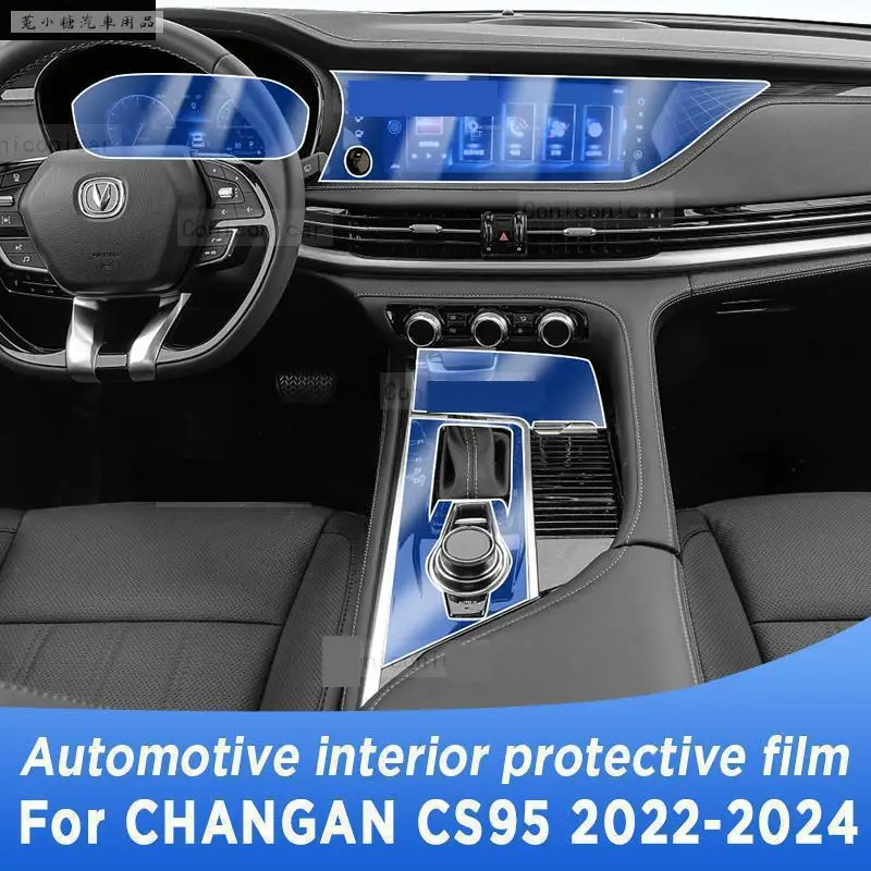 

For CHANGAN CS95 2022-2024 Gearbox Panel Navigation Screen Automotive Interior TPU Protective Film Cover Anti-Scratch Sticker