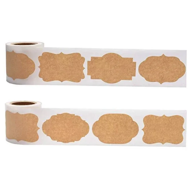 Kraft Paper Stickers Blank Labels Handmade Stationery Gift Tags Decoration Paper Spice Jar Label DIY Envelope Sealing Sticker