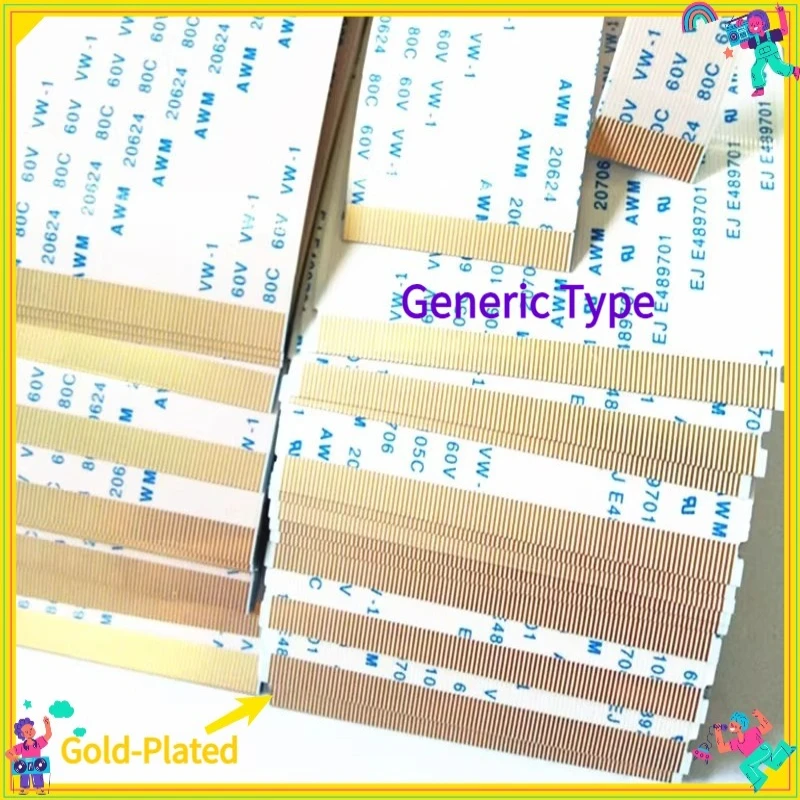 

5Pcs Gold-Plated FFC FPC Flat Flexible Cable AWM 20706 105C 60V VW-1 0.5MM Pitch Multiple Options of Conductors for Electronics