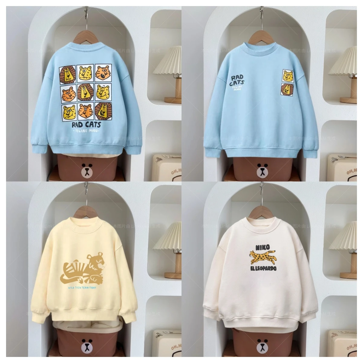 بلوزات لطيف 2025 الخريف الاطفال الملابس الكرتون أغطية رأس مطبوعة بلون كل مباراة القمم 0-6 سنوات الطفل طويلة الأكمام #1