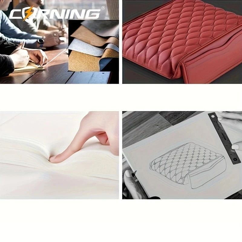 PU Leather Car Armrest Pad Organizer Bag Thicken Memory Foam Anti Scratch Pads Center Console Car Elbow Rest Protection Cushion