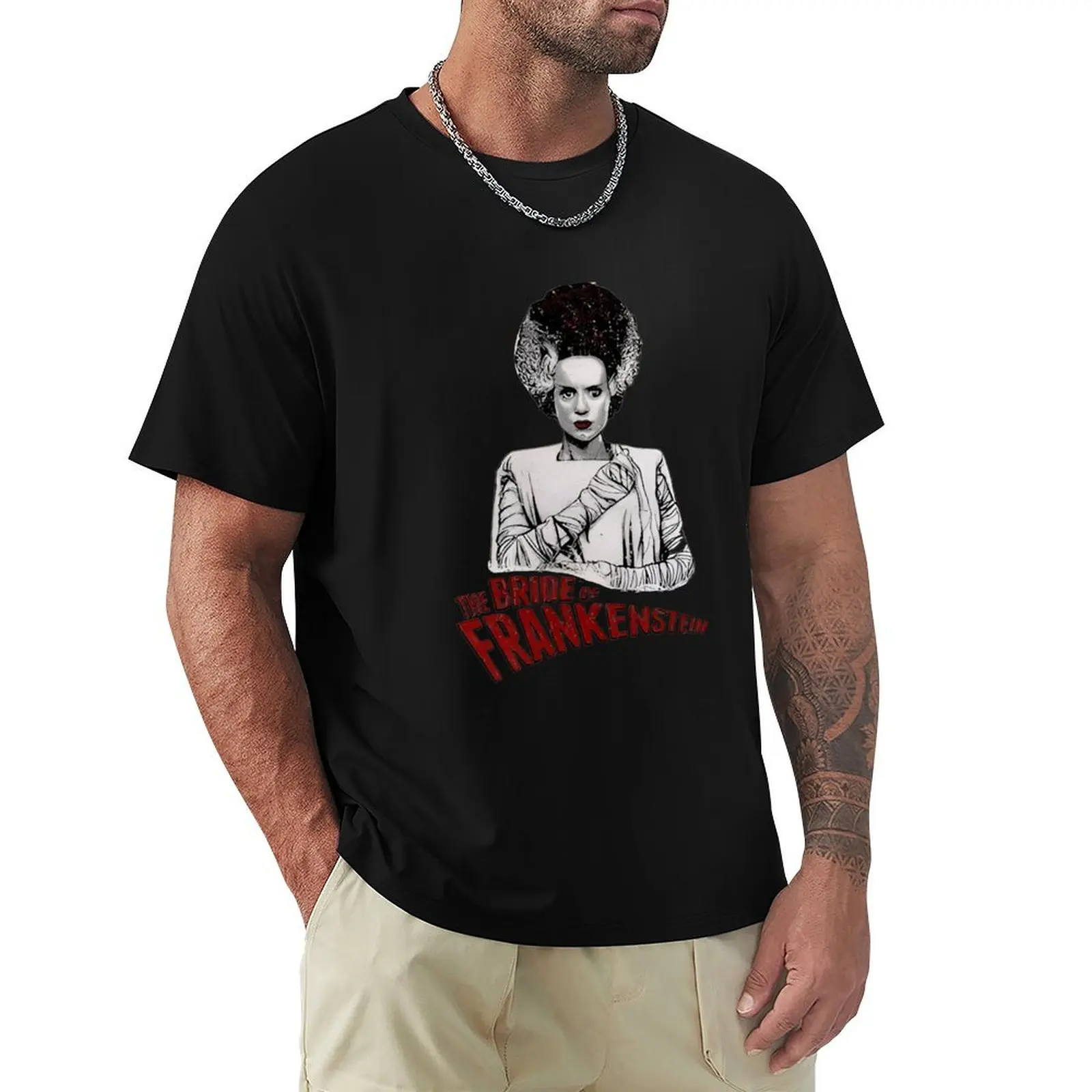 

Bride Of Frankenstein vintage T-Shirt Large Size Casual Tee Shirt