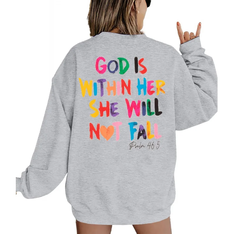 

Sports and casual shirts, fashionable women's pullovers. God is in her long sleeved inspirational top