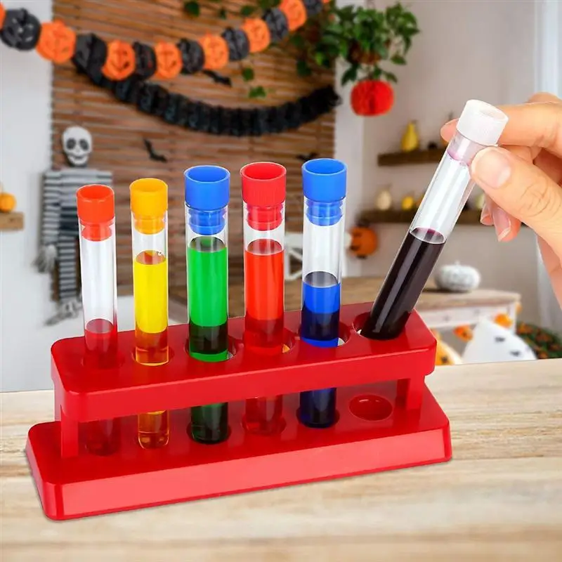 1 Set Plastic Test Tubes With Storage Rack Scientific Experiment Accessories (Test Tube Rack +16*150 Plug (Plug Color Is Random)