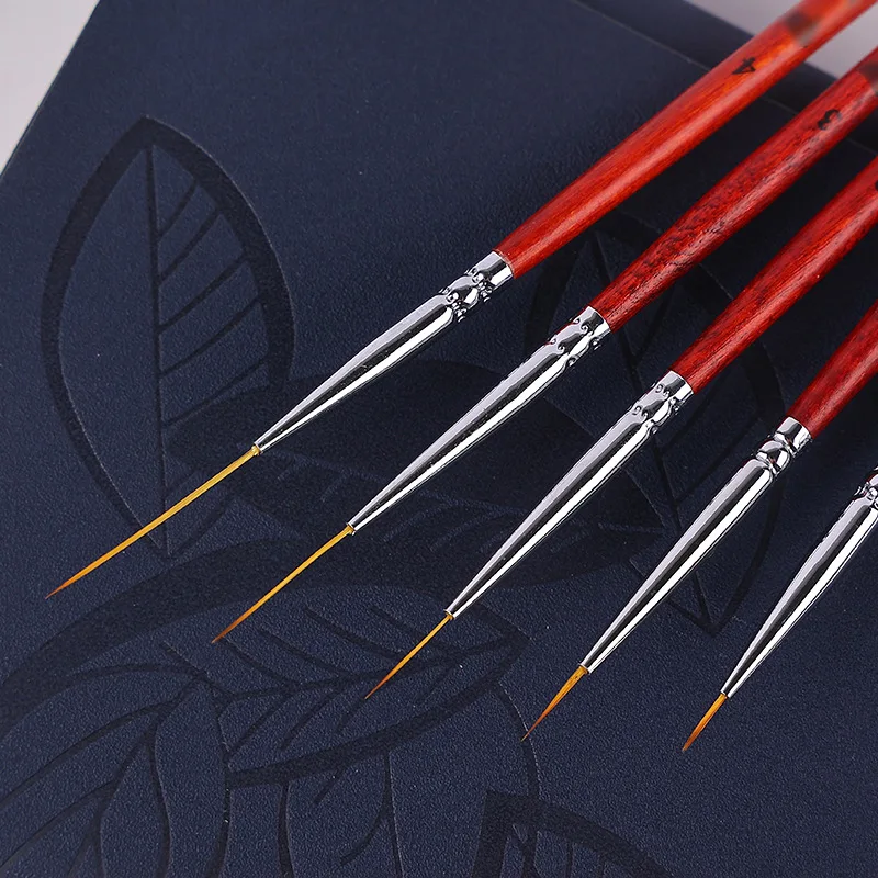 Sweet-Z 6/9/12/15/18/24MM Thin Liner Nail Brush Red Handle Detail Stripe Painting Brush Drawing Nail Art Brush Wholesale