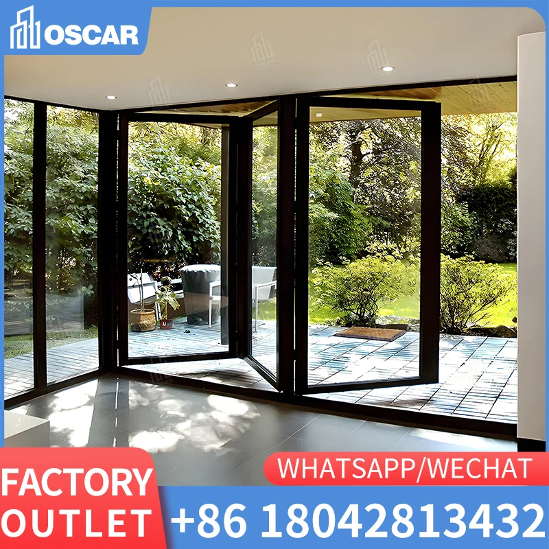 Miami NOA Approved Hurricane Proof Impact Resistance door Triple Glazed aluminium Hinged doors For Patio door Design