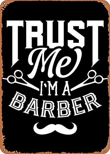 Trust me Barber Vintage Look Metal Sign Art Prints Retro Gift 8x12 Inch