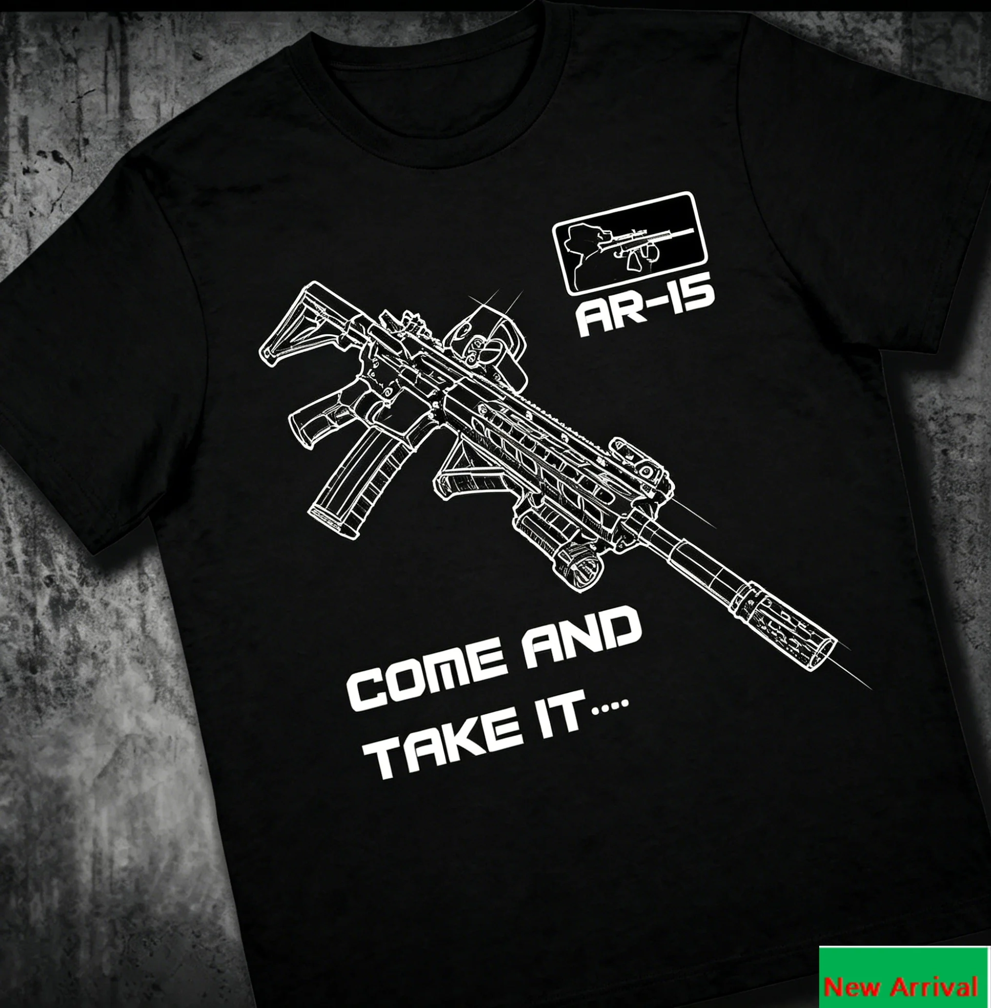 2026 Summer Come And Take It Inspired Rifle Graphic Tee Patriotic Gun Culture Print Cotton Shirt For Enthusiasts