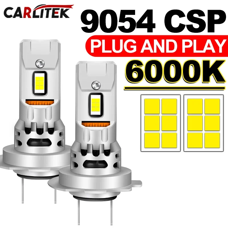 

CARLitek H7 LED Headlight Canbus 9054 CSP Chips Wireless Turbo H7 LED High Low Beam 6000K White Diodes 1:1 Mini Size Auto Lamp