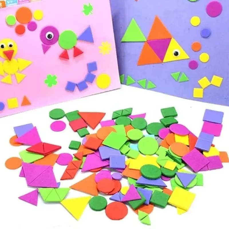 Self Adhesive Geometric Sponge Patch with Googly Eyes Handmade DIY Materials Teaching Incentive Supplies Student Rewards TMZ