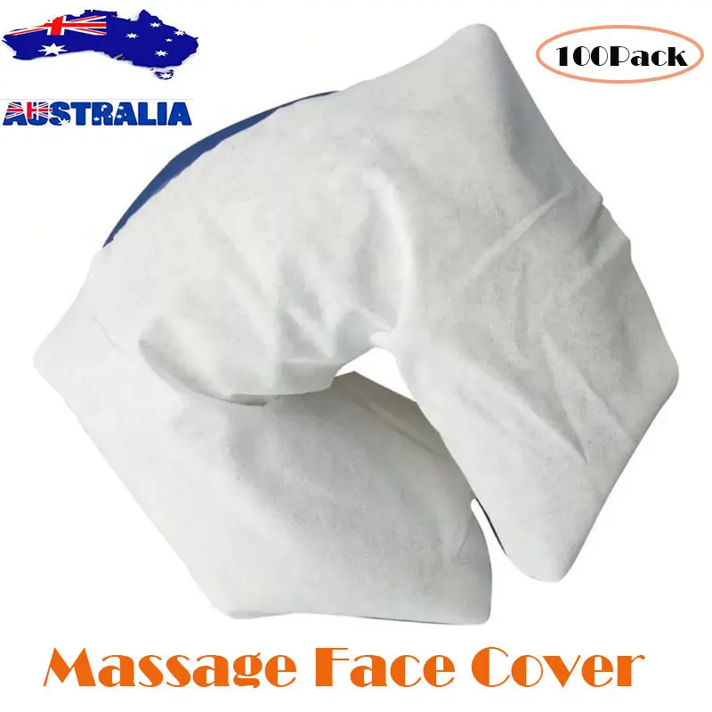 

100Pcs Cover 35x28cm Disposable Headrest Covers Nonwoven Soft Fit All Crescent Cushions Salon Spa on-The-Go