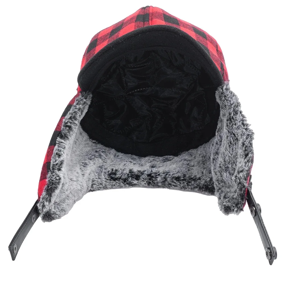 2023 الرجال النساء الشتاء الجاموس منقوشة الصياد الصيد قبعة شيربا الأذن اللوحات هنتر قبعة الصيد أفخم قبعة هدية الكريسماس