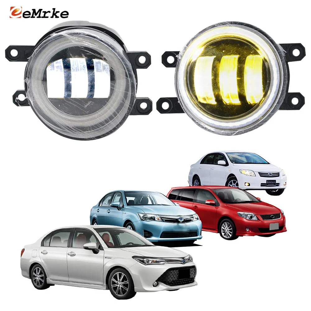 2Pcs Led DRL Angel Eyes for Toyota Corolla Axio / Corolla Fielder Wagon 10.2006~2017 E150 E160 Fog Lights Lamp Lens Daylight