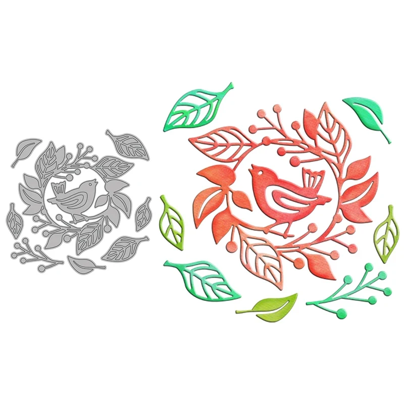 

Cute Birds And Leaves Cutting Dies DIY Scrapbooking Supplies Metal Dies Knife Mold For Card Making Albums Decor