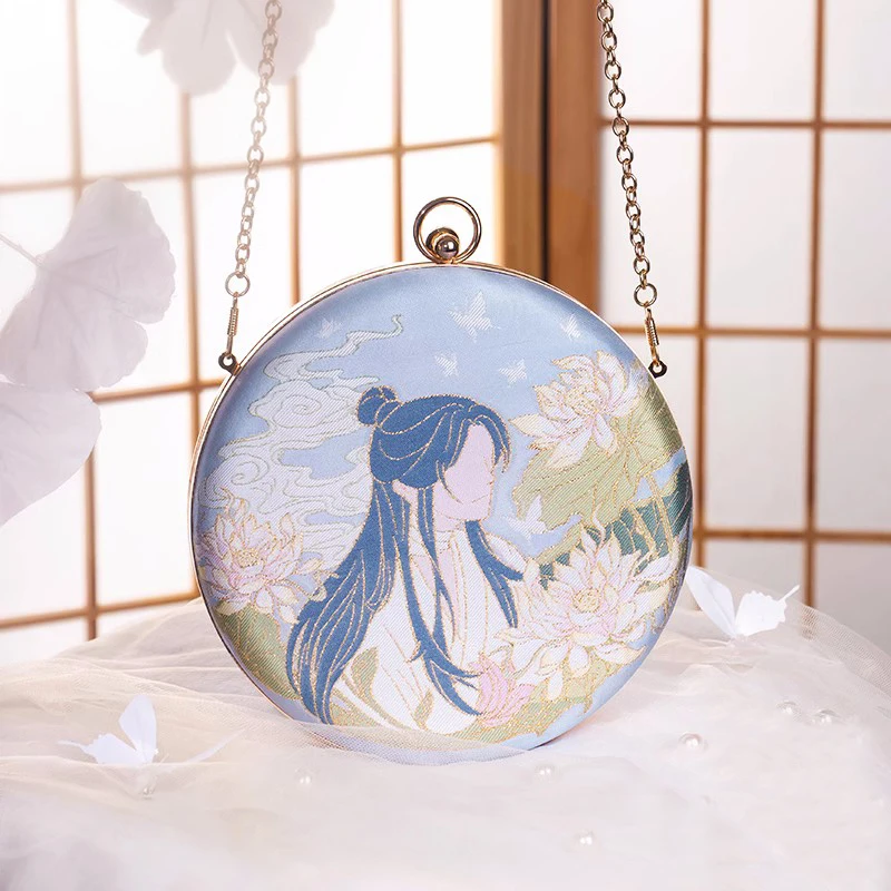 Anime Tian Guan Ci Fu Official Blessing Original Hua Cheng Hanfu Girls Retro Shoulder Bag TGCF Round Shape Bag for Kimono