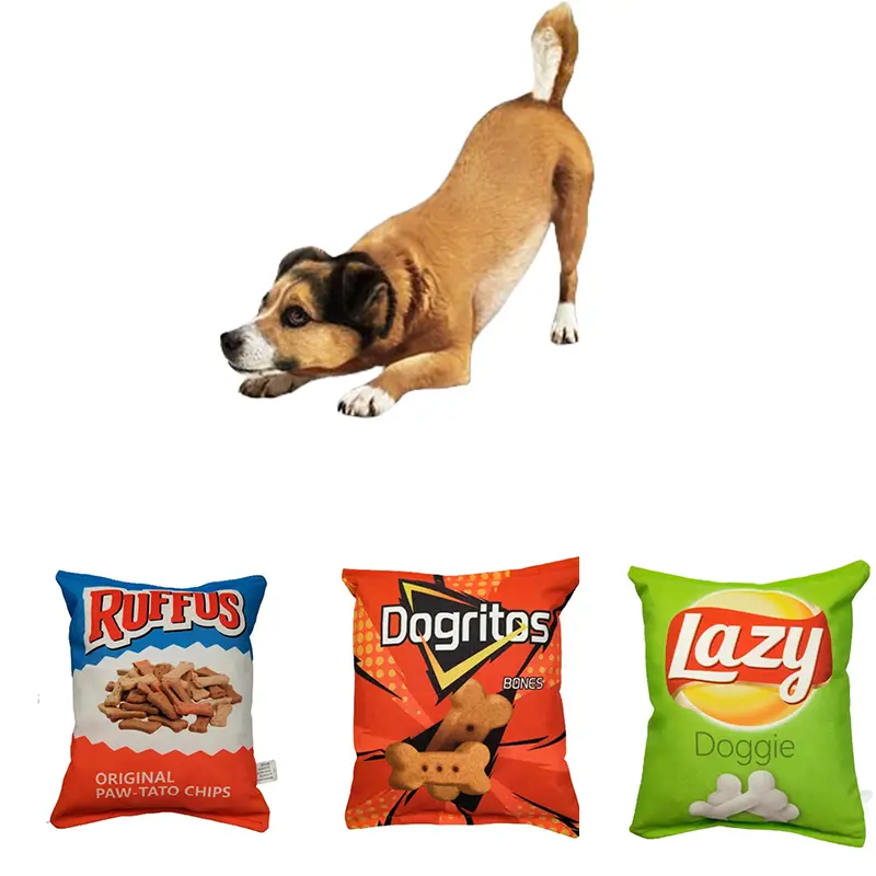 Funny Crisps Dog Toys Interaction Chew Molars Plush Dog Toys Bite Resistance Clean Teeth Oral Cavity Sounding Pet Accessories - 3