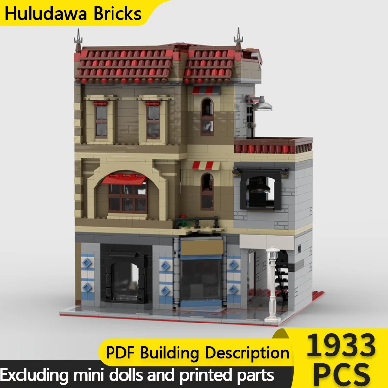 

City Street View Model MOC Building Bricks Pub And Candy Shop Modular Technology Children Holiday Gifts Assemble Toys Suit