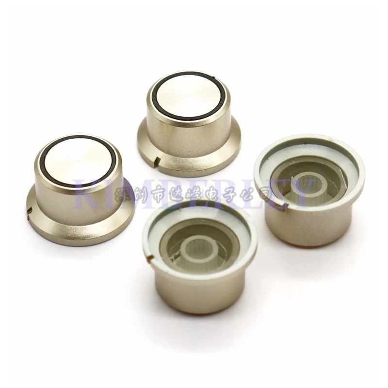 3PCS Plastic Straw Hat Type Transparent Knob Cap Light Gold Knob Cap Potentiometer Knob Cap Power Amplifier Volume Knob