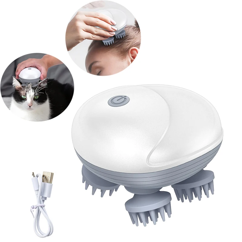 Electric Dog Cat Scalp Head Massager Massage Tools Deep Tissue Kneading Stress Release Massager Muscles Shoulder Arm Neck Calf