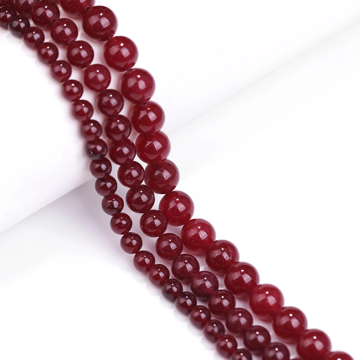 روبي اليشم جولة الأحجار الكريمة فضفاض الخرز سوار قلادة أقراط صنع المجوهرات DIY بها بنفسك اكسسوارات 6/8/10 مللي متر #3