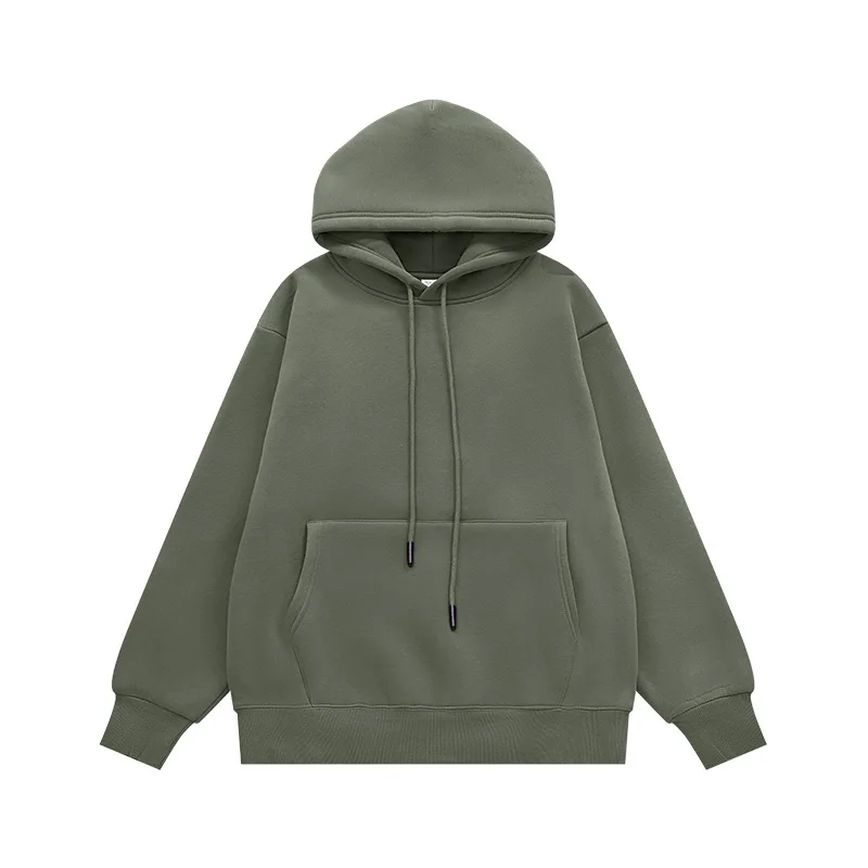 Jiezhan Men's American Style Solid Color 350g Fleece Hoodie, New Winter Arrival, 10 Colors, Fleece Lined Hoodie Top