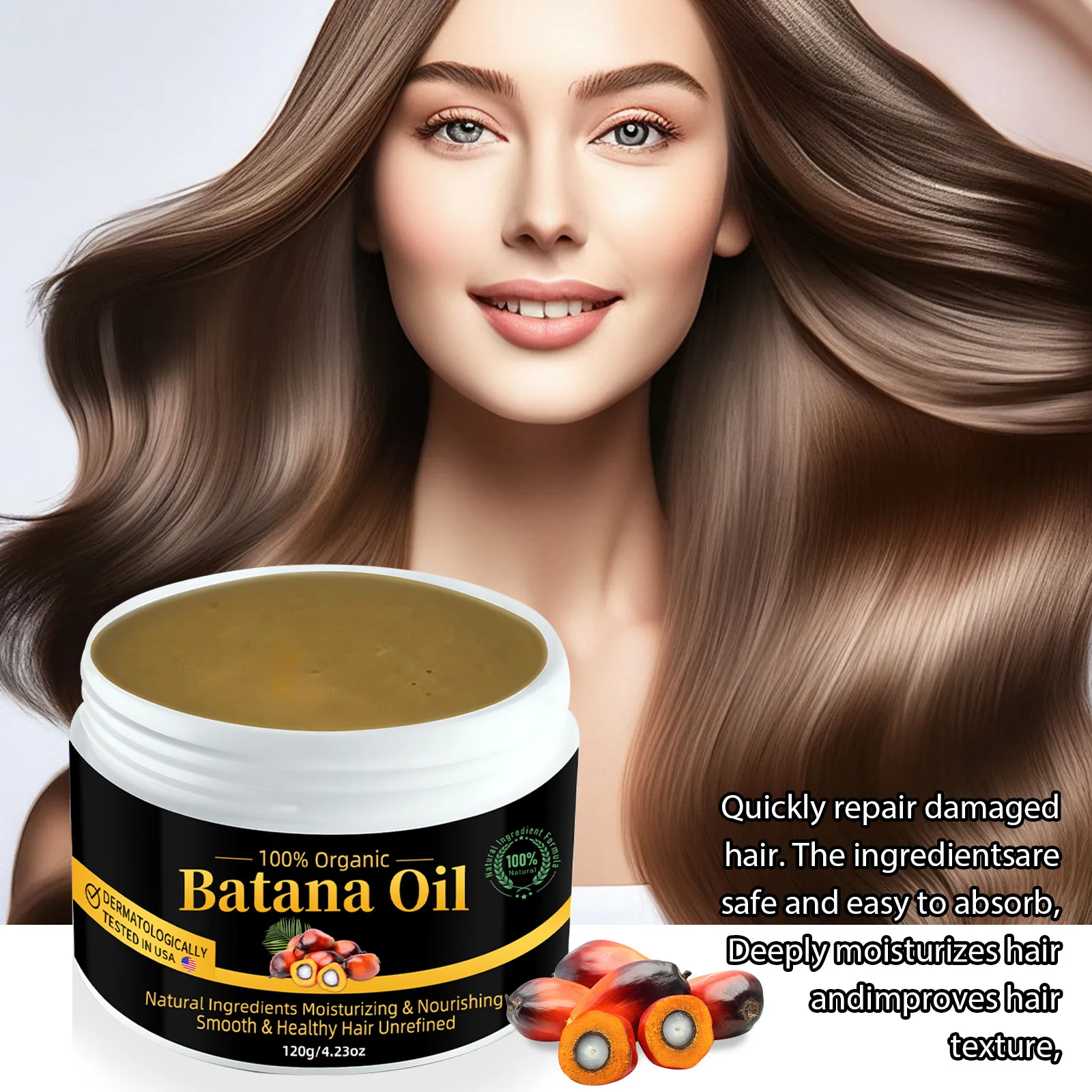 

Natural Botanical Hair Oil Batana Oil for Hair Repair Split Ends Reduce Hair Loss Nourishing Scalp Treatment Moisturizing