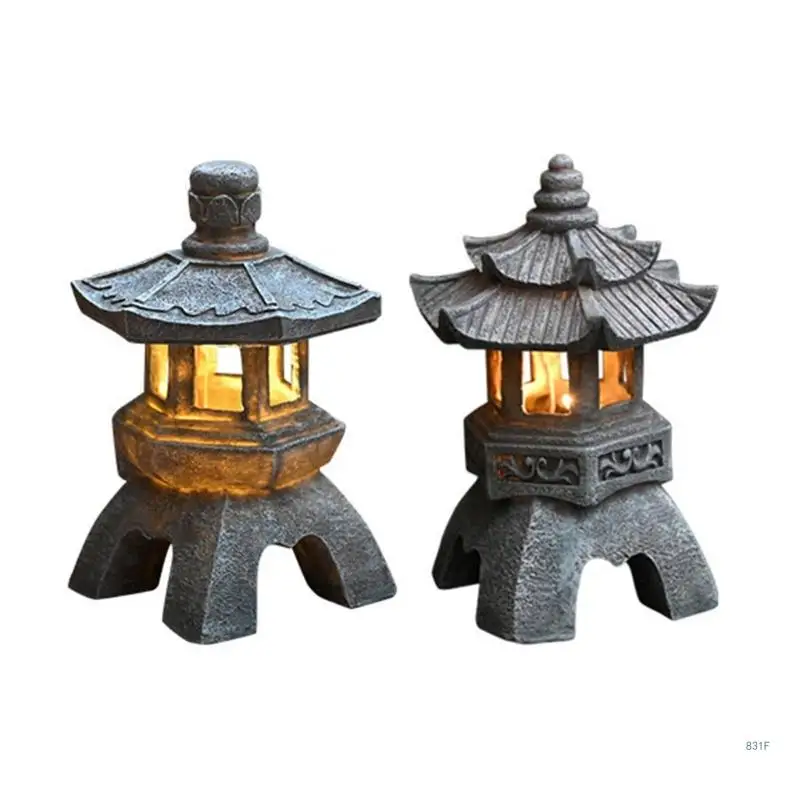 

Solars Powered Gardens Lights Stone Tower Statues Lights Waterproof Solars Lights