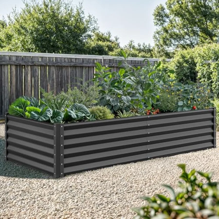 8X4X1.5 Ft Galvanized Raised Garden Bed Kit Large Metal Pla…