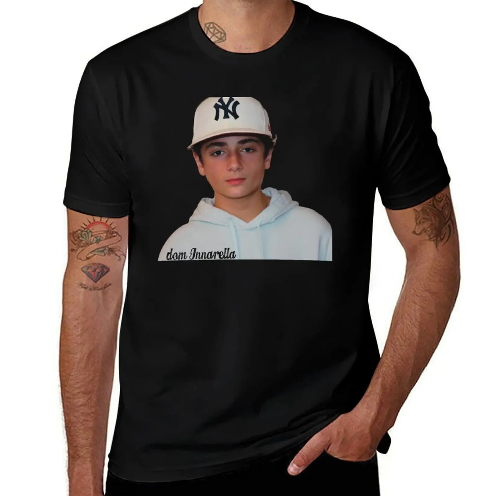 

Dom Innarella T-Shirt oversized t shirt oversized graphic tee blue lock Men's cotton t-shirt