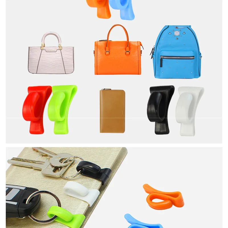 

2 PCS colorful mini built-in bag clip to prevent lost key hook rack store clip used in a variety of types of bag Inner Hook