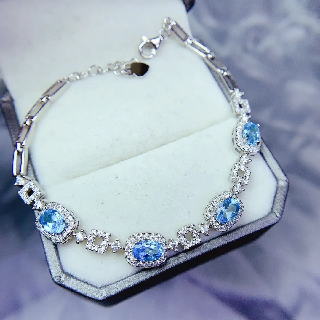 

Chic Show Temperament Topaz Bracelet 925 Sterling Silver Trendy Designer Creation for Women Fashion Jewelry Gift