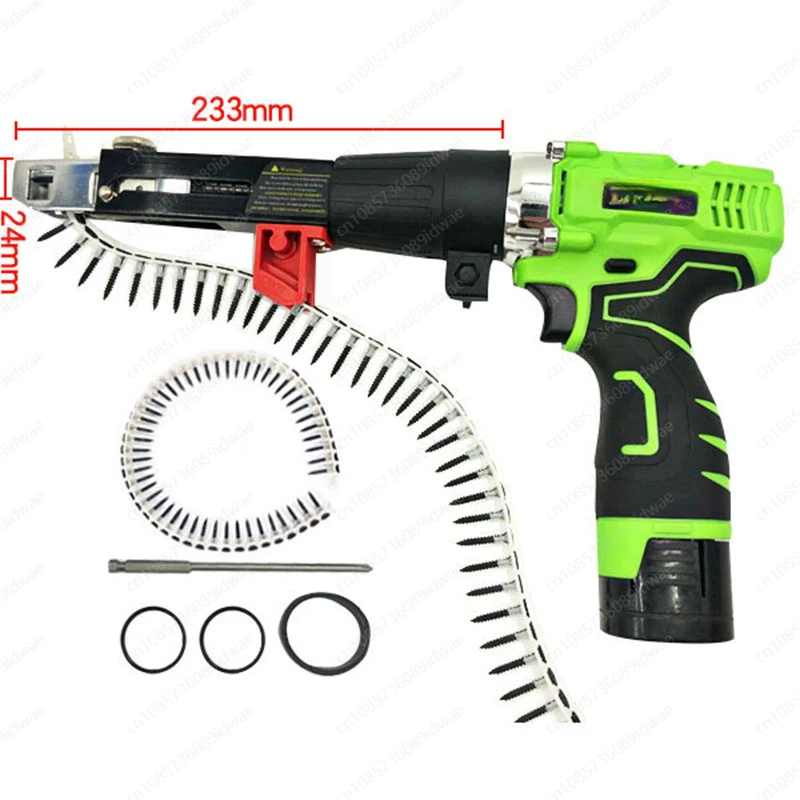 

Electric Chain Belt Screw Gun Automatic Climbing Nail Gun Head Plasterboard Self-Tapping Screw Quick Nailing Decoration Tool