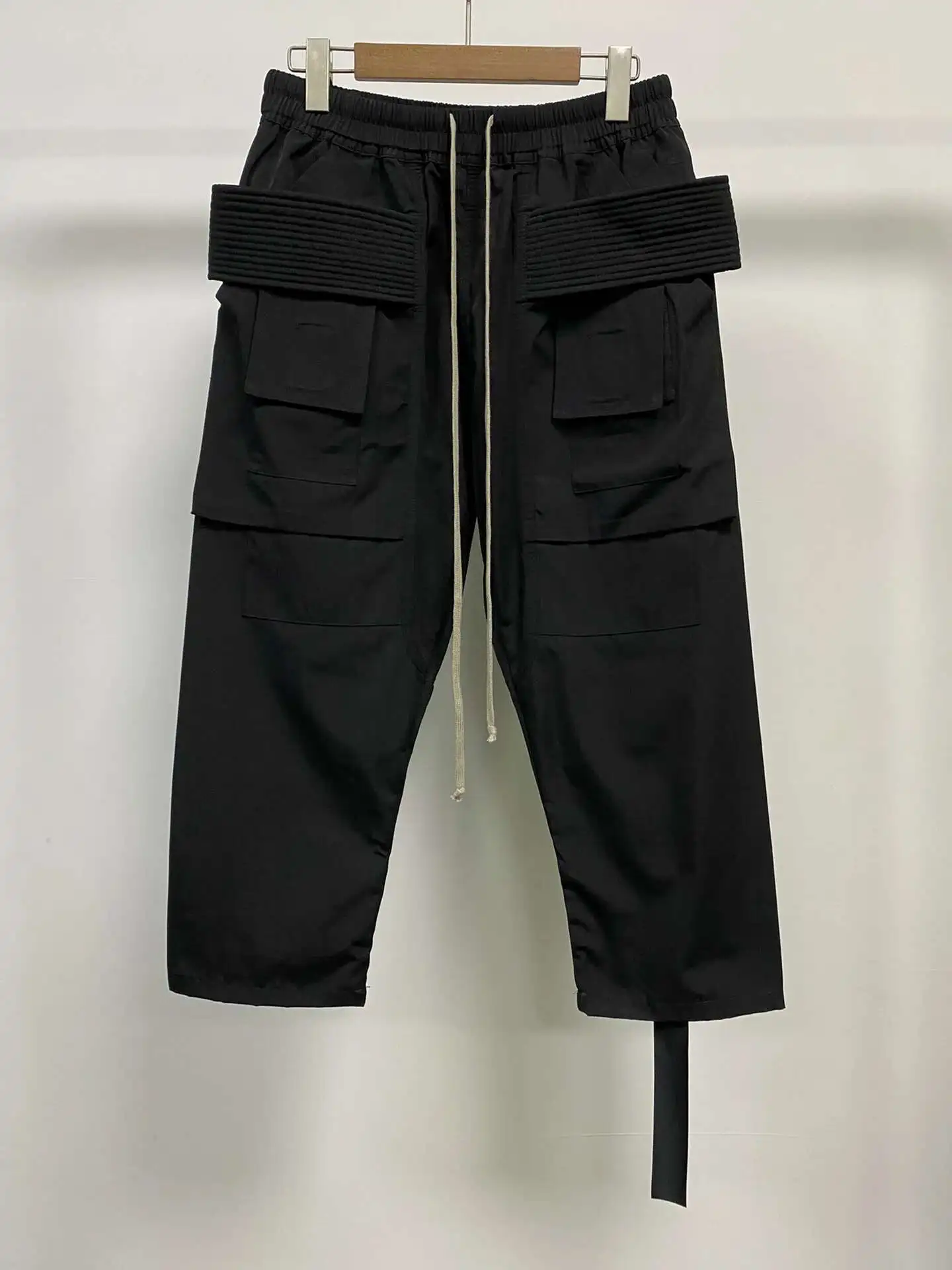 Calf-Length Men's Cargo Seak Casual Gothic Harem Pants Owen Men Summer Cross Lightweight Solid Loose Black Short Size XL 's